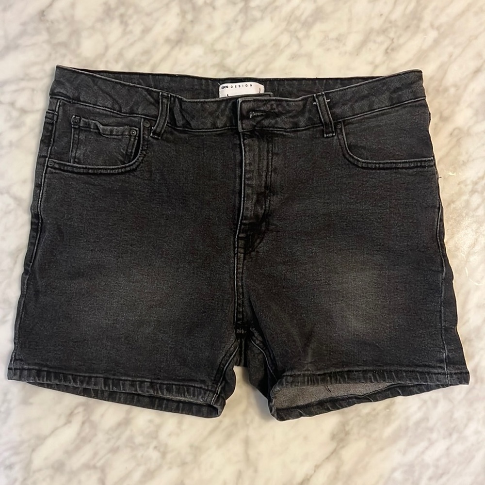 Black faded Denim Shorts by ASOS men’s size 38